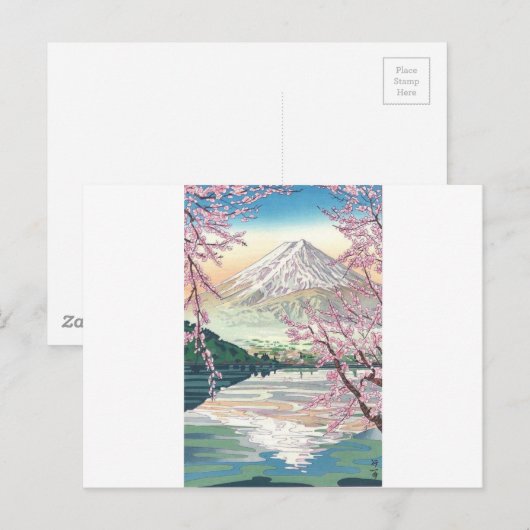Cool Oriental Japanse Fuji Spring Cherry Tree Art Briefkaart (Voorkant / Achterkant)