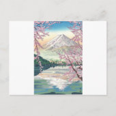 Cool Oriental Japanse Fuji Spring Cherry Tree Art Briefkaart (Voorkant)