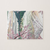 Cool Oriental Japanse Fuji Spring Cherry Tree Art Legpuzzel (Horizontaal)