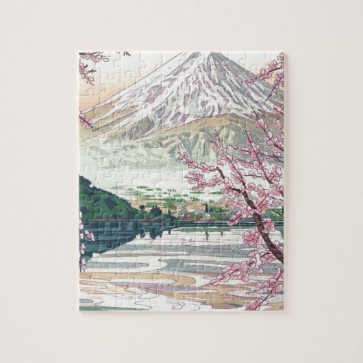 Cool Oriental Japanse Fuji Spring Cherry Tree Art Legpuzzel (Verticaal)