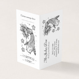 Cool Oriental Japanse Koi Carp Fish Lotus flower Visitekaartje