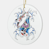 Cool Oriental Japanse Koi Carp Water tattoo Keramisch Ornament (Links)
