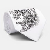 Cool Oriental Japanse Koi Fish Carp tattoo Stropdas (Opgerold)