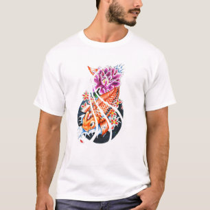 Cool Oriental Japanse Oranje Koi Fish Carp Lotus T-shirt
