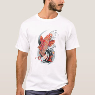 Cool Oriental Japanse Red Koi Carp Fish tattoo T-shirt
