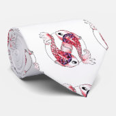 Cool Oriental Japanse roze Koi Carp Yin Yang Stropdas (Opgerold)