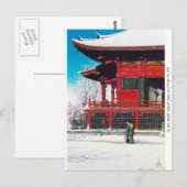 Cool oriental Kawase Hasui wintersneeuwlandkunst Briefkaart (Voorkant / Achterkant)