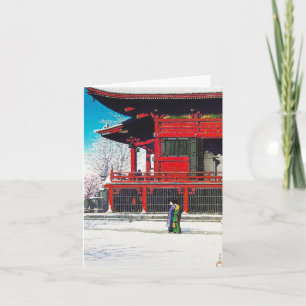 Cool oriental Kawase Hasui wintersneeuwlandkunst Kaart