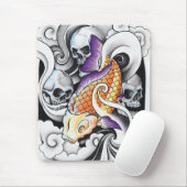Cool Oriental Koi Carp Skull tattoo Muismat (Met muis)