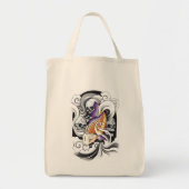 Cool Oriental Koi Carp Skull tattoo Tote Bag (Voorkant)