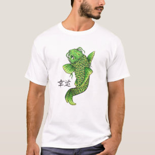 Cool Oriental Lucky Green Koi Fish Carp T-shirt