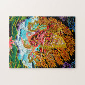 Cool oriental mandala thangka god oriental vibrant legpuzzel (Horizontaal)