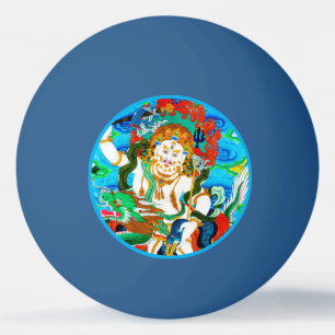 Cool oriental mandala White Jambhala levendige god Pingpongbal
