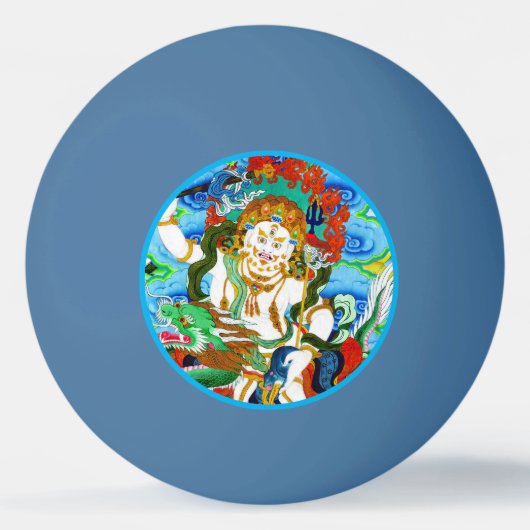 Cool oriental mandala White Jambhala levendige god Pingpongbal (Voorkant)