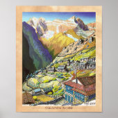 Cool oriental Namche Bazar Nepal bergart Poster (Voorkant)