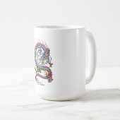 Cool Oriental Red Dragon met Orb tattoo Koffiemok (Voorkant rechts)