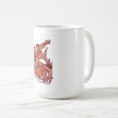 Cool Oriental Red Dragon Tattoo Koffiemok (Voorkant rechts)