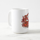 Cool Oriental Red Dragon Tattoo Koffiemok (Voorkant links)