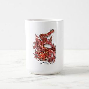 Cool Oriental Red Dragon Tattoo Koffiemok