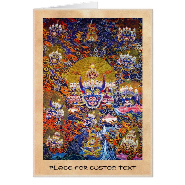 Cool oriental tangka Yamantaka doodgod tattoo (Voorkant)