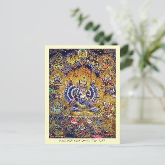 Cool oriental tangka Yamantaka doodgod tattoo Briefkaart (Staand voorkant)