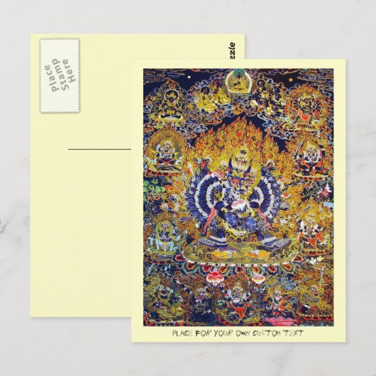 Cool oriental tangka Yamantaka doodgod tattoo Briefkaart (Voorkant / Achterkant)