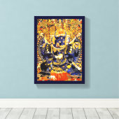 Cool oriental tangka Yamantaka doodgod tattoo Canvas Afdruk (Insitu (Houten vloer))
