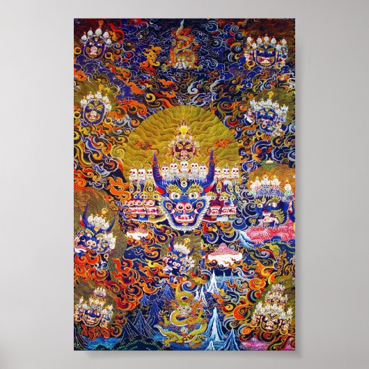 Cool oriental tangka Yamantaka doodgod tattoo Poster (Voorkant)