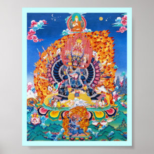 Cool oriental tangka Yamantaka doodgod tattoo Poster