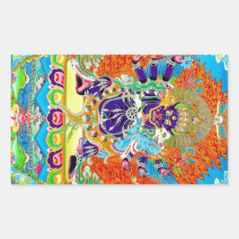 Cool oriental tangka Yamantaka doodgod tattoo Rechthoekige Sticker