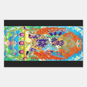 Cool oriental tangka Yamantaka doodgod tattoo Rechthoekige Sticker