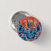 Cool oriental tangka Yamantaka doodgod tattoo Ronde Button 3,2 Cm (Voorkant /achterkant)