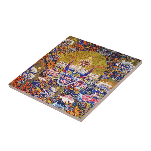 Cool oriental tangka Yamantaka doodgod tattoo Tegeltje (Zijkant)