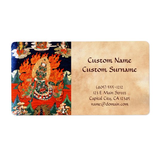 Cool oriental tibetan god thangka tattoo art. etiket (Voorkant)