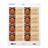 Cool oriental tibetan god thangka tattoo art. etiket (Full Sheet)