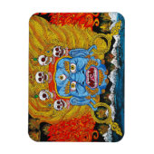 Cool oriental tibetan thangka demon tattoo art. magneet (Verticaal)