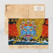 Cool oriental tibetan thangka god tattoo art briefkaart (Voorkant / Achterkant)