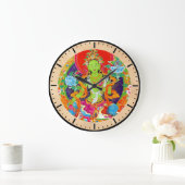 Cool oriental tibetan thangka god tattoo art grote klok (Huis)