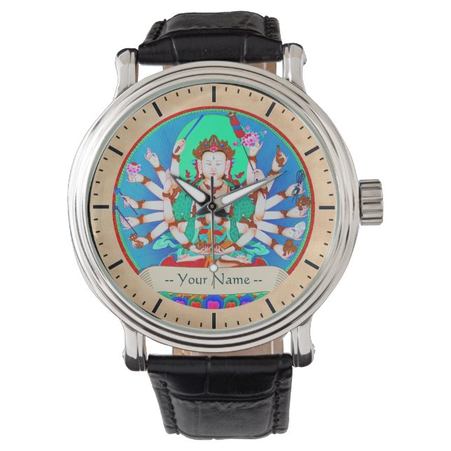 Cool oriental tibetan thangka god tattoo art horloge (Voorkant)