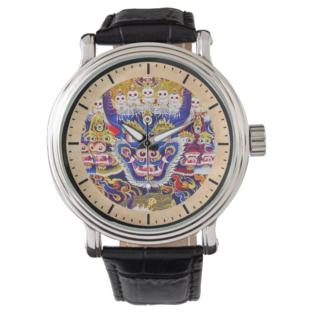 Cool oriental tibetan thangka god tattoo art horloge (Voorkant)