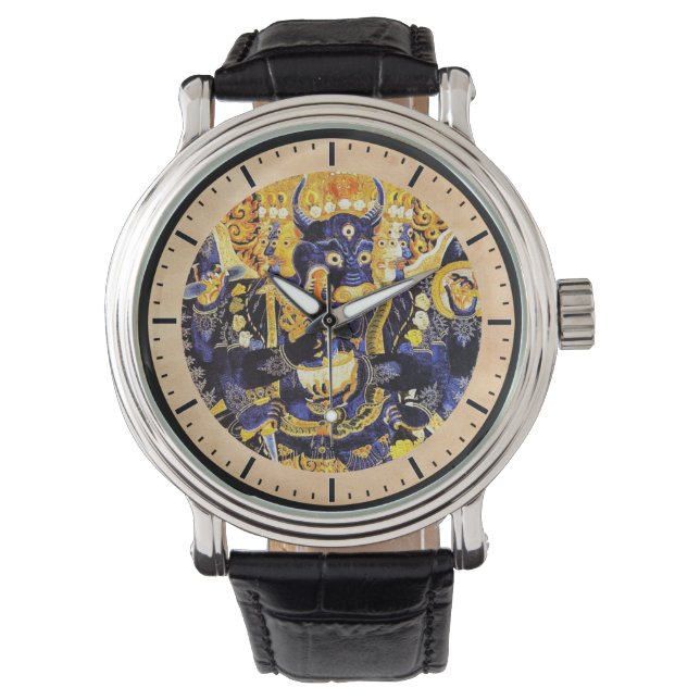 Cool oriental tibetan thangka god tattoo art horloge (Voorkant)