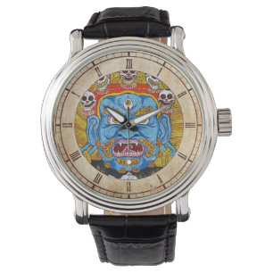 Cool oriental tibetan thangka god tattoo art horloge
