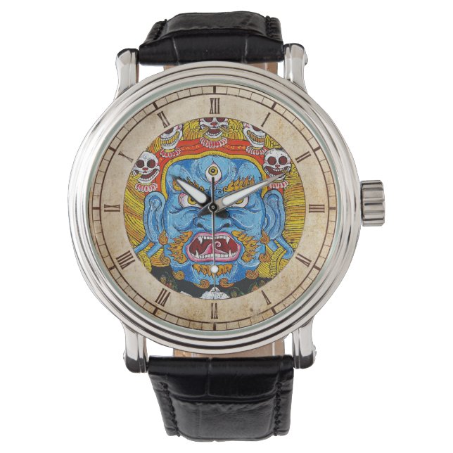 Cool oriental tibetan thangka god tattoo art horloge (Voorkant)