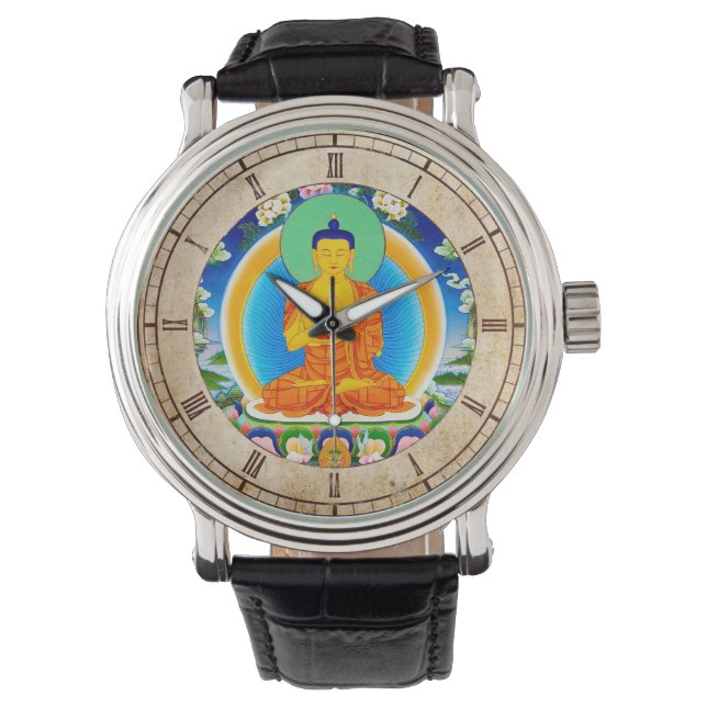 Cool oriental tibetan thangka god tattoo art horloge (Voorkant)