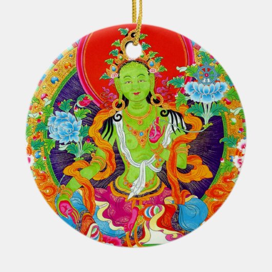 Cool oriental tibetan thangka god tattoo art keramisch ornament (Voorkant)