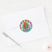 Cool oriental tibetan thangka god tattoo art ronde sticker (Envelop)