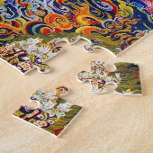 Cool oriental tibetan thangka god tattoo vibrant legpuzzel (Zijkant)