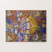 Cool oriental tibetan thangka god tattoo vibrant legpuzzel (Horizontaal)