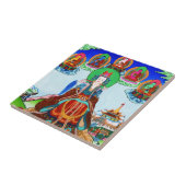 Cool oriental tibetan thangka Golden Moeder Tegeltje (Zijkant)
