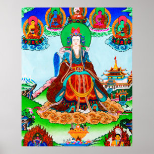 Cool oriental tibetan thangka Golden Moederkunst Poster